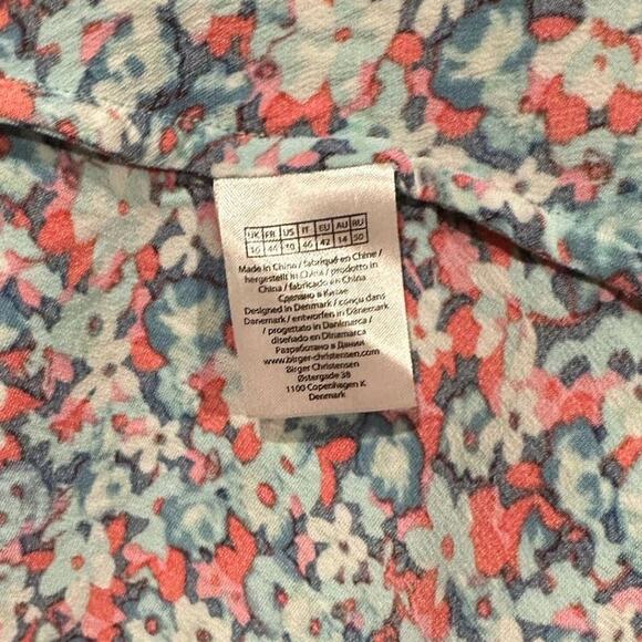 NEW ROTATE Birger Christensen Sierra Ruched Floral Satin Midi Dress Size 10 - Picture 8 of 10